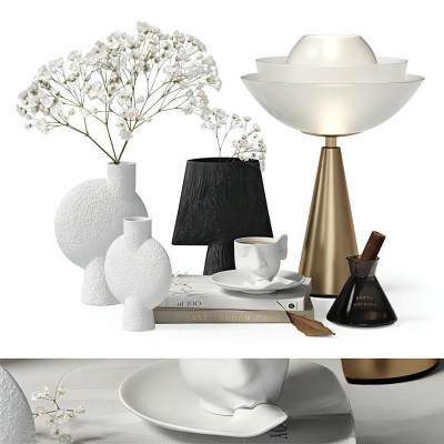 现代摆件组合 书籍 花瓶